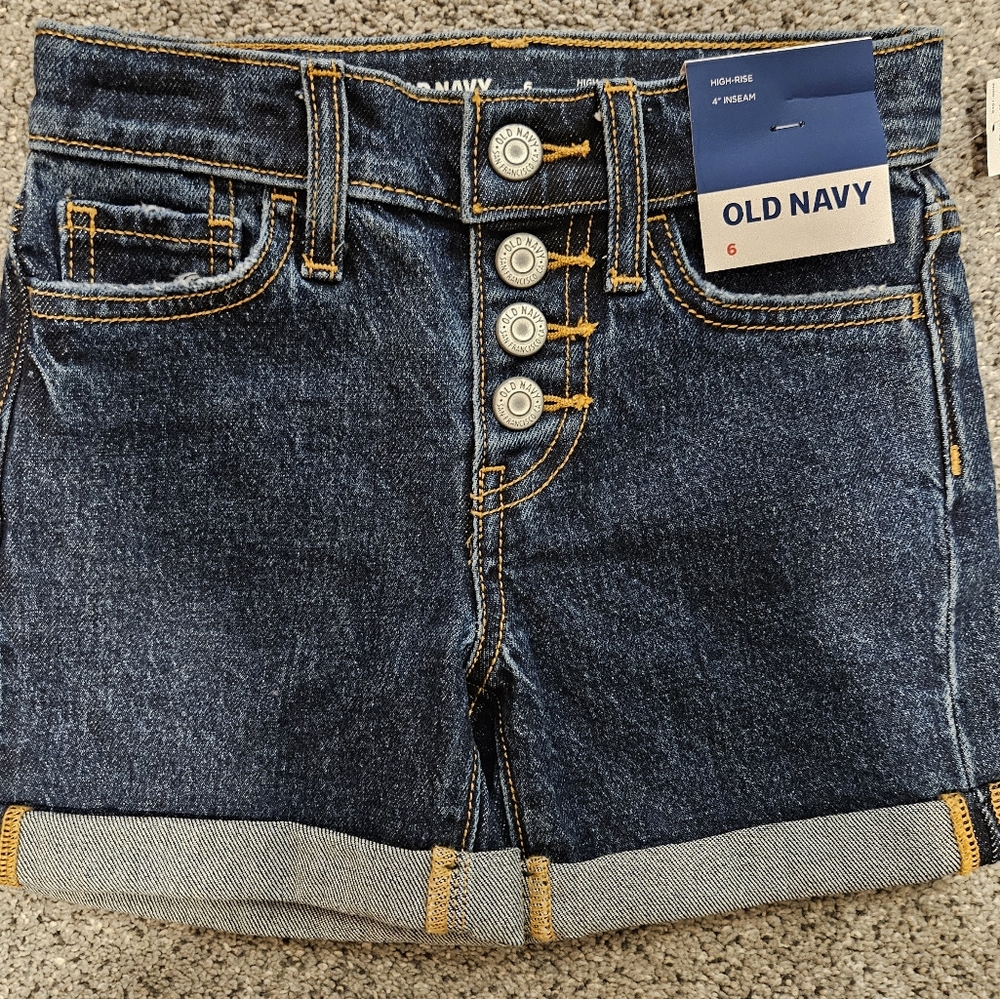 2/$10 - Girls High-rise Jean Shorts